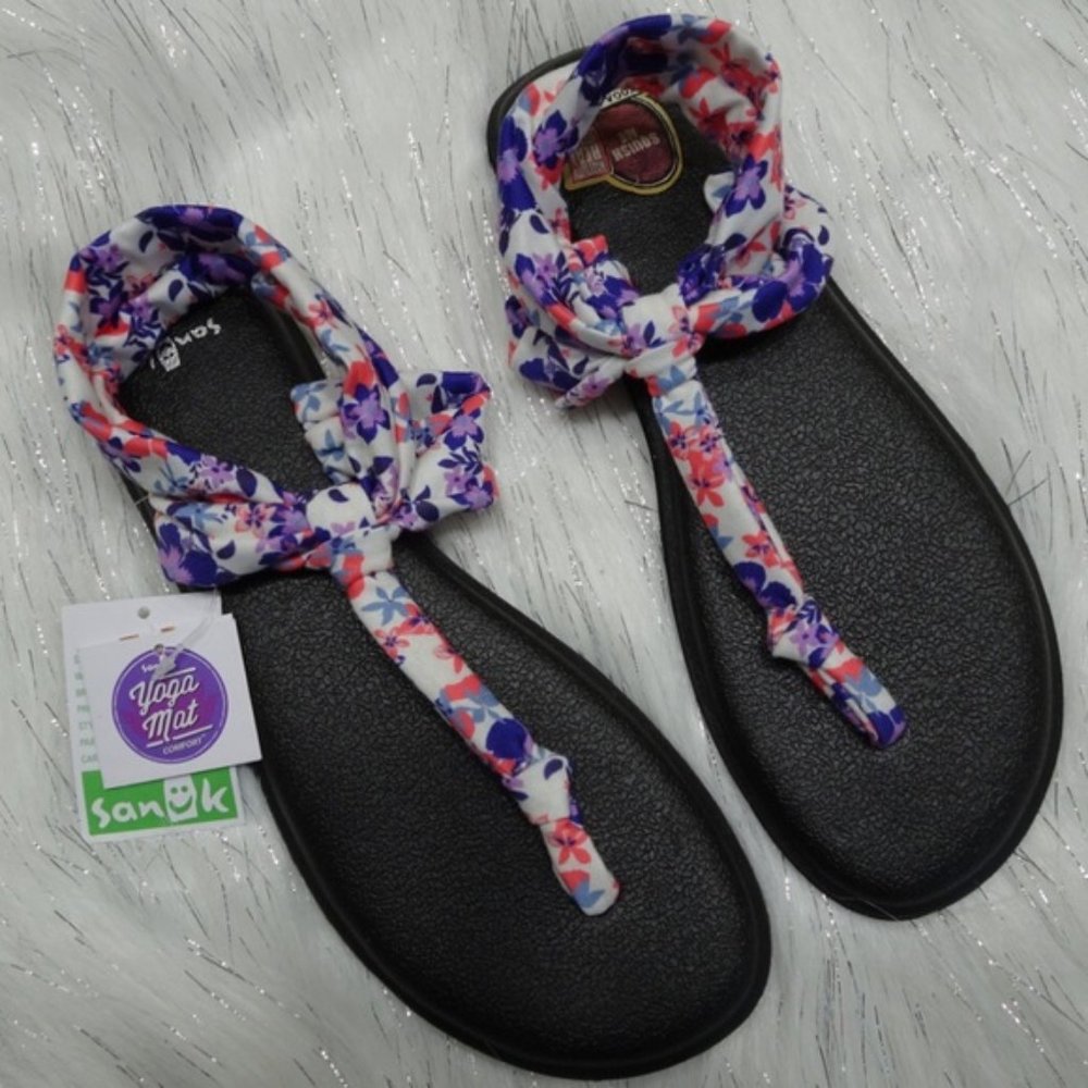 NWT Sanuk Womens Yoga Sling Ella Sandal Floral 10